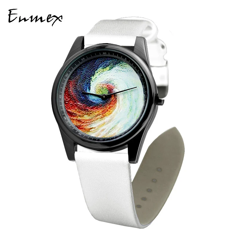Enmex Индивидуализация дизайн наручные часы 3D Радуга джакузи Креативный картина