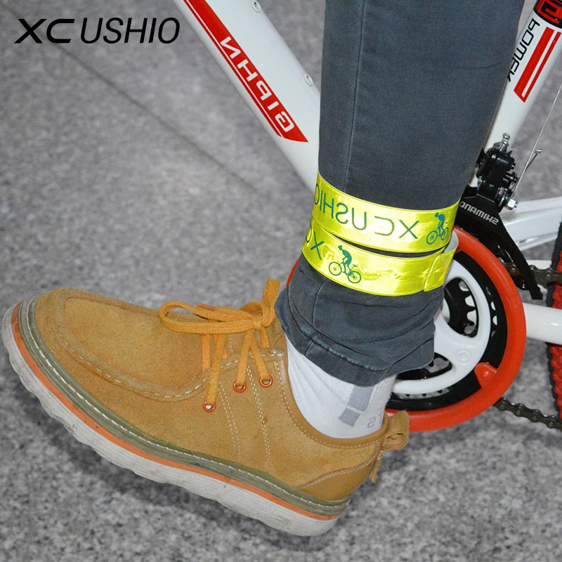 2Pcs Protable Mountain Bike Bicycle MTB Reflective Safe Leg Pants Clip Strap Silicon Steel Reflector Tape Cycling Accessories|cycling