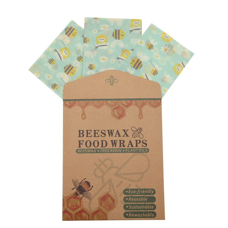 Многоразовые пчелиный воск пищевая обертывания моющаяся упаковка масляной