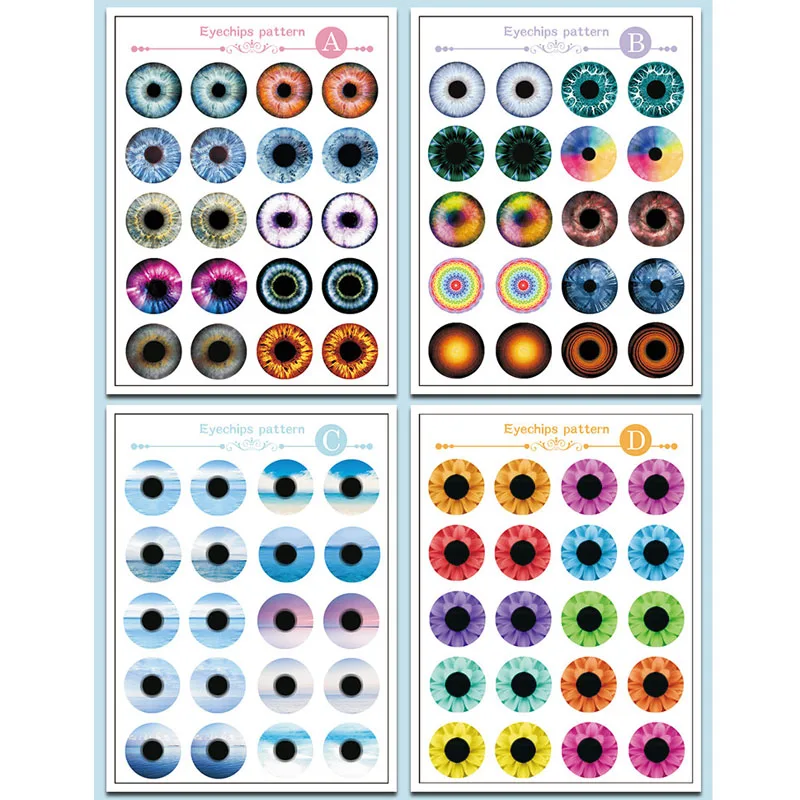 10 пар Blyth кукольные глазные фишки узор для 1/6 ледяные Blyth кукольные глаза DIY Стиль A~ I