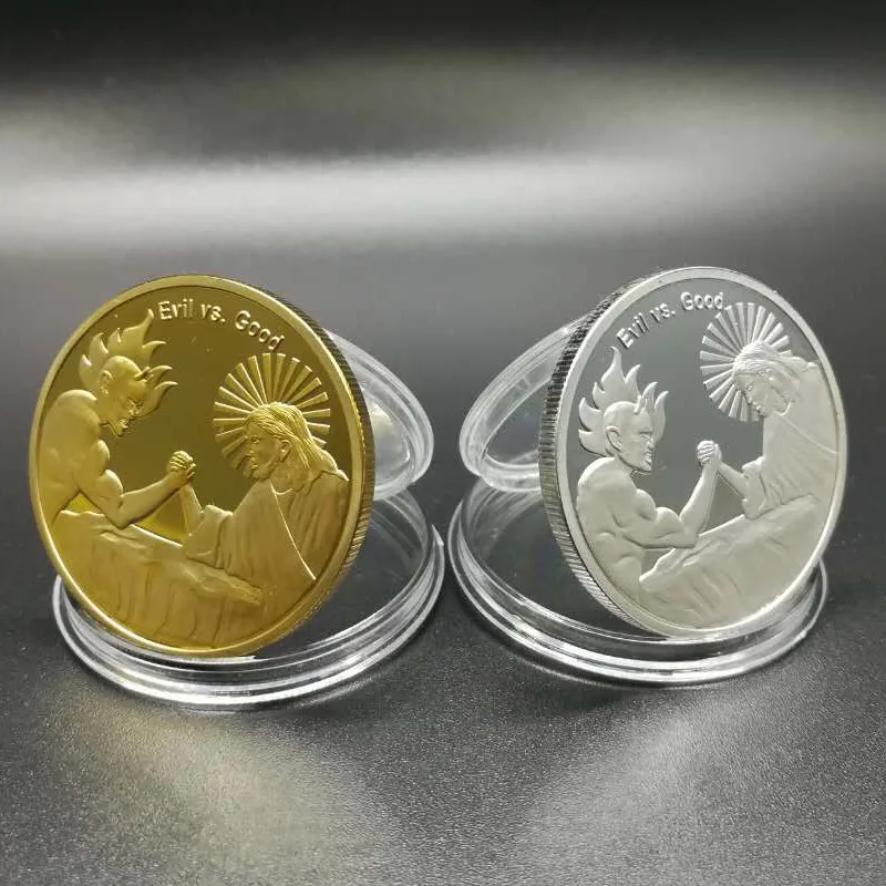 Значок с крестом сатаной Христа 24 К 40 мм 2 шт.|coin coins|coin goldcoin real |