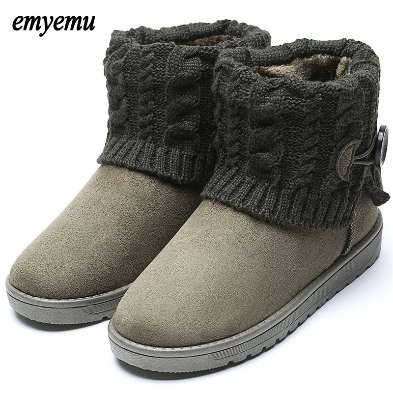 6 color Women Boots Warm Fur Cotton Winter Shoes High Quality Cozy Women's Soft Ankle Snow Flat Woman | Обувь