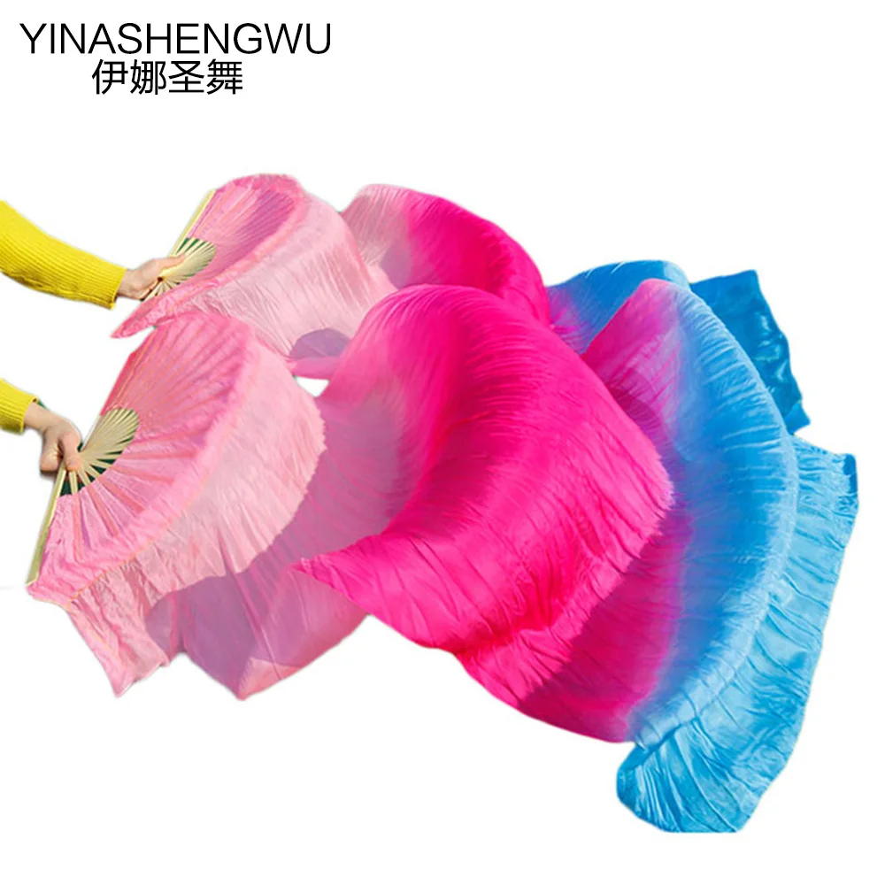 1 пара танцевальных фанатов бамбуковые ребра натуральный шелк реквизит для сцены