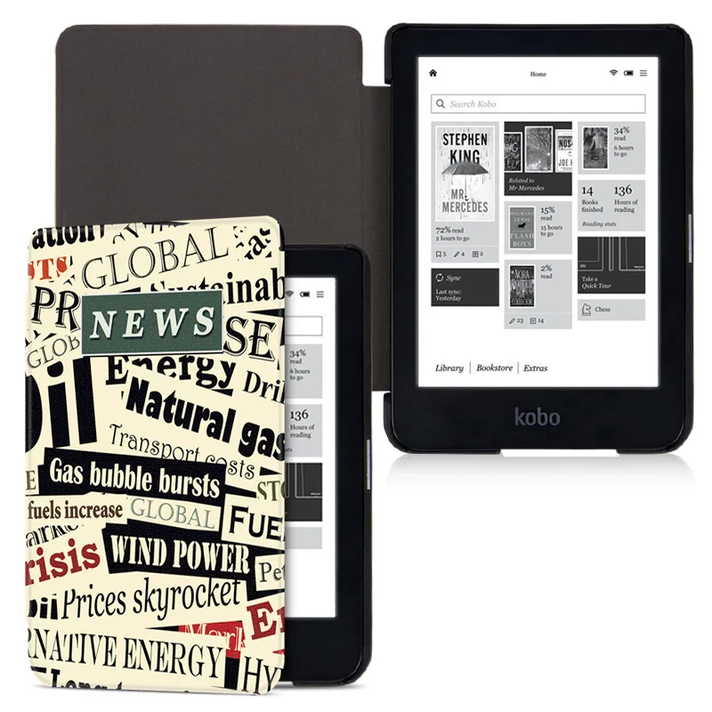 Магнитный чехол AROITA Smart Cover, новинка, 6 дюймов, Kobo Clara, HD, E-reader, с функцией автоматического пробуждения/сна, для kobo clara, hd, Ультратонкий чехол - Цвет: News