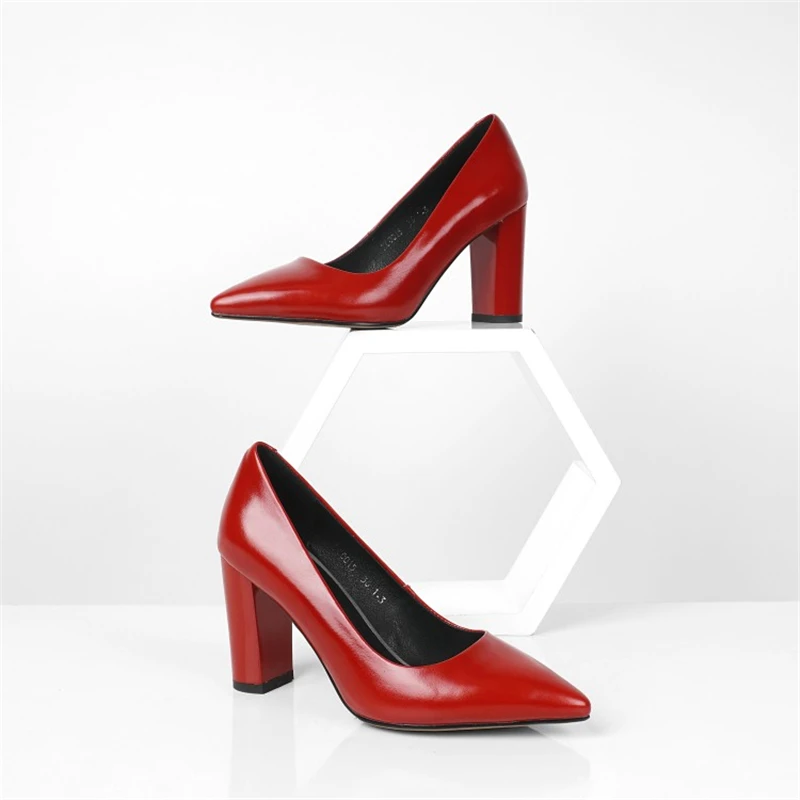 MSSTOR/красные туфли из натуральной кожи Выразительные пикантные Вечерние на