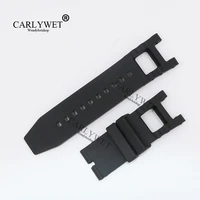 carlywet 28mm new black strap waterproof rubber replacement watch band strap belt for noma iii noma 3 18520 19828