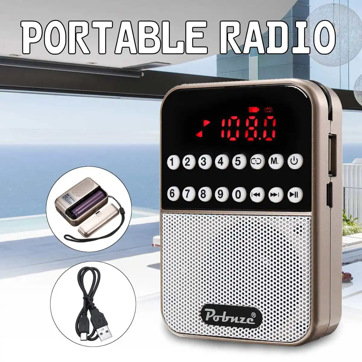 Мини Портативный lcd Цифровой FM Музыкальный радиоплеер динамик TF карта Mp3 динамик плеер USB