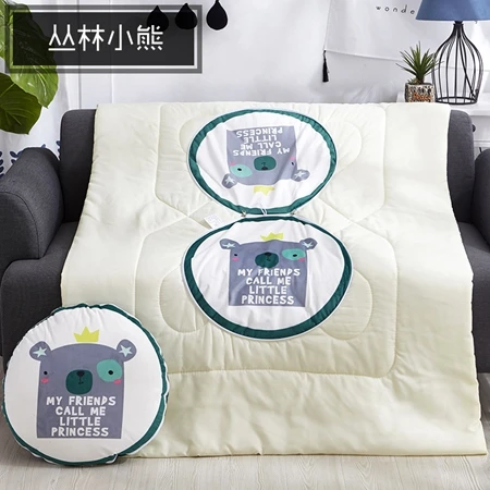 Cushion Blanket8 2 в 1 круглая подушка складное одеяло мультфильм Животные медведь лиса динозавр на кровати дети портативный диван пледы путешествия мягкие одеяла подушки - Цвет: Cushion Blanket8