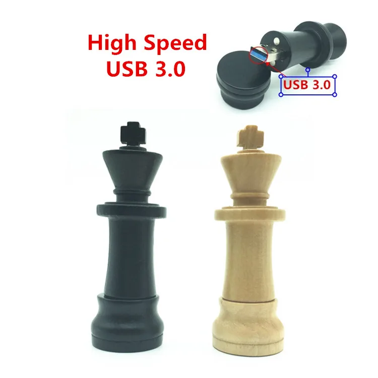 

Top Quality Wood Chess 128GB USB 3.0 usb flash drives 4Gb 8GB 16GB 32GB 64GB 128GB international chess pendrive usb memory stick