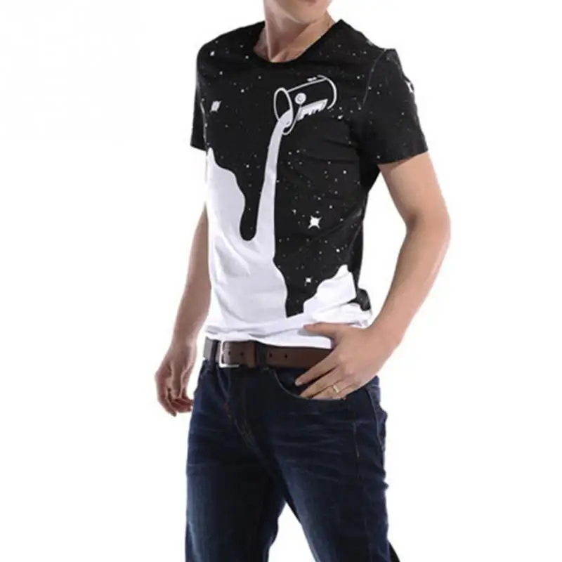Мужская Летняя одежда повседневная хлопковая футболка с коротким рукавом и 3D