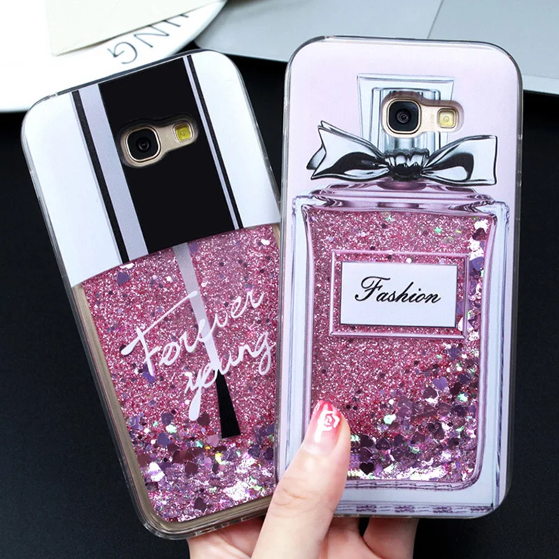 Glitter Cover For Samsung Galaxy J5 J7 2017 A5 A3 Perfume Quicksand Dynamic Liquid Pro |