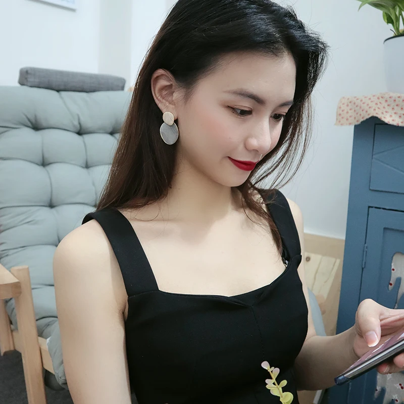 HUANZHI 2019 эмалевые Ретро нестандартные геометрические Элегантные корейские