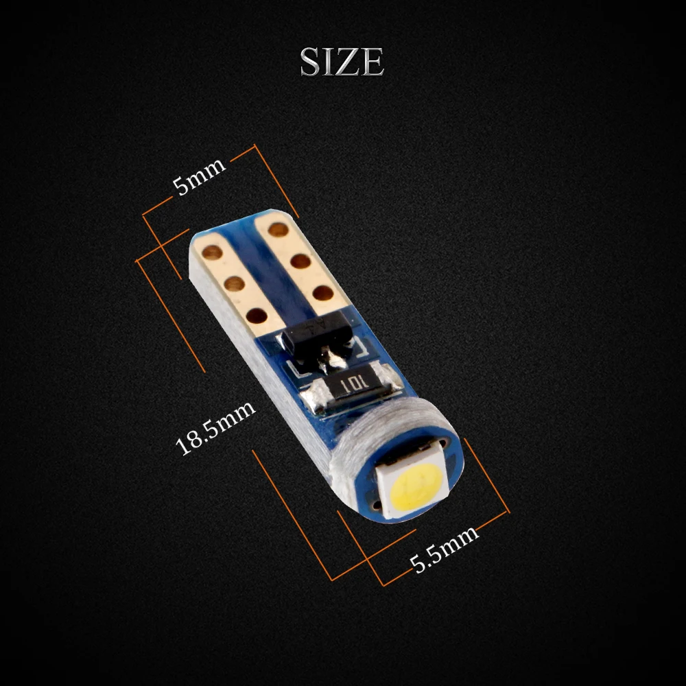 20 шт./лот выпуклая T5 PCB 1 SMD Светодиодная клиновидная база 12 В Автомобильная