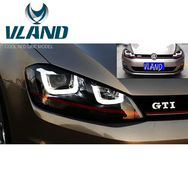 VLAND завод для автомобильных головных ламп Golf MK7 2013-2015 светодиодные фары Golf7 GTI С H7