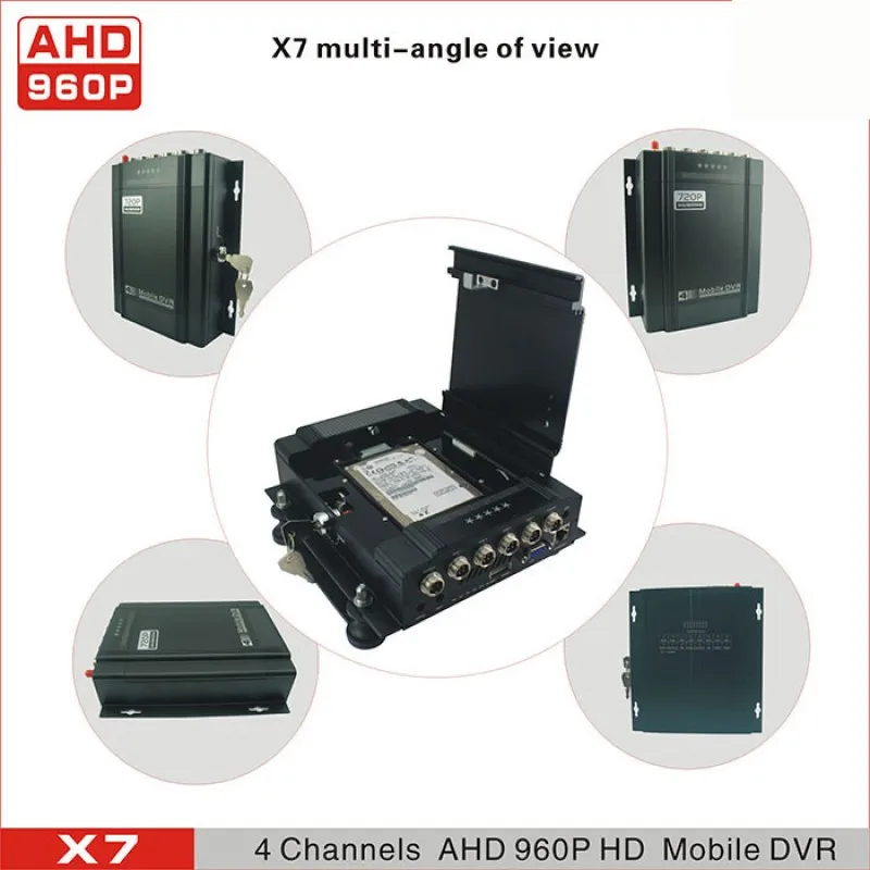 4CH H264 AHD мобильный автомобильный видеорегистратор с 2 5-дюймовым TFT LCD и HDD USB SD карта