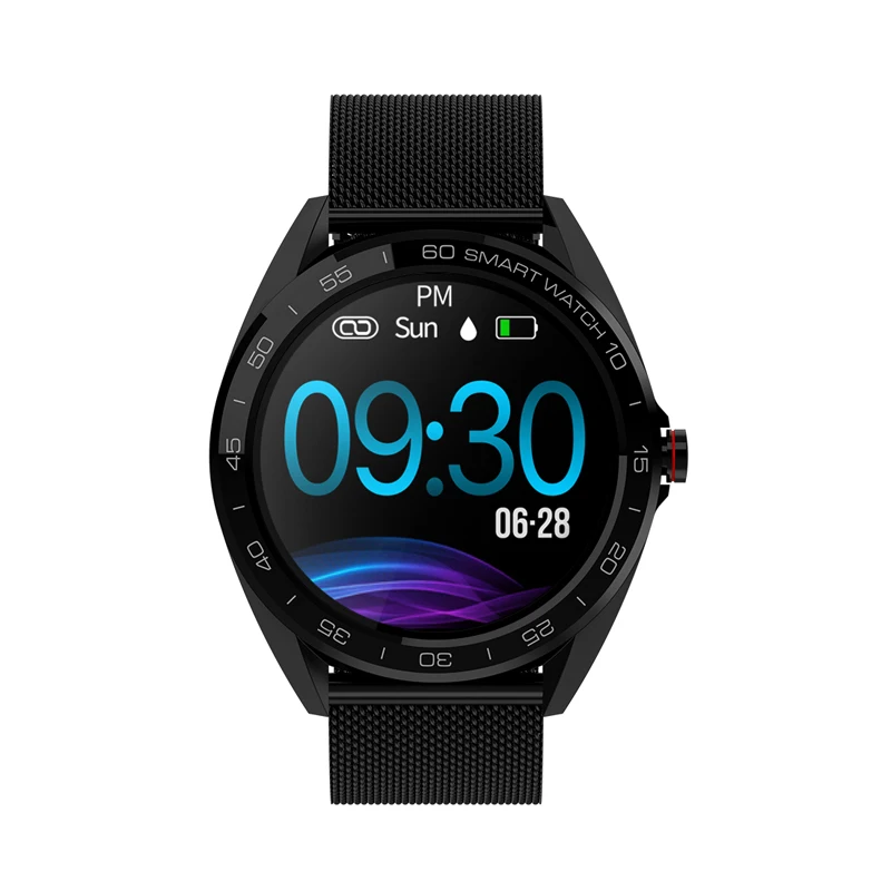black steel UHOOFIT K7 мужские спортивные 1,3 дюймов IP68 Водонепроницаемые Смарт-часы пульсометр кровяное давление монитор сна фитнес-трекер умные часы - Цвет: black steel