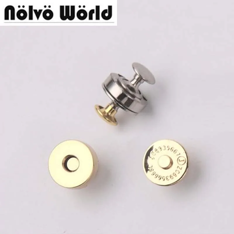 

50sets 14*4mm metal magnetic snap button with 2 caps clasp fastener for handbag bag clothes sewing magnetic button