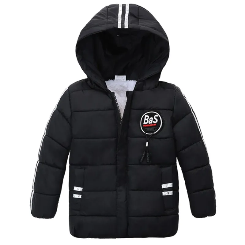 black Сезон весна-осень-зима; теплая куртка для девочек; пальто для мальчиков; куртки для маленьких девочек; детская верхняя одежда с капюшоном; пальто; детская одежда - Цвет: black