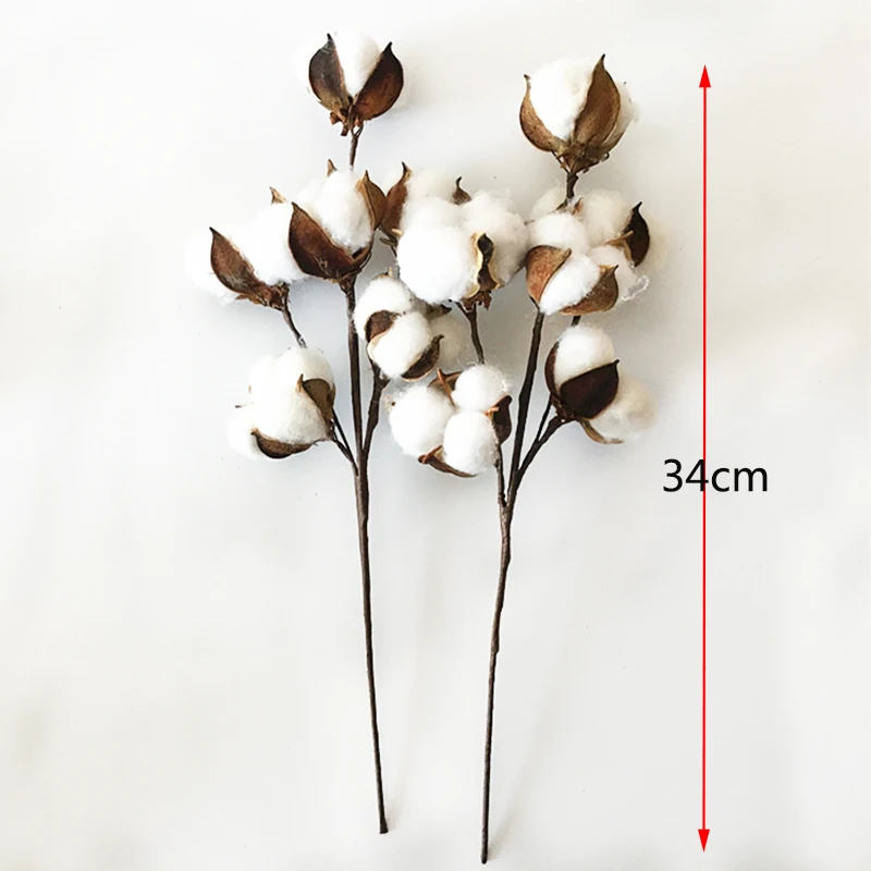 

6 Head Dried Flower artificial cotton flower Branch single branch simulation flower wedding decoration for home party office