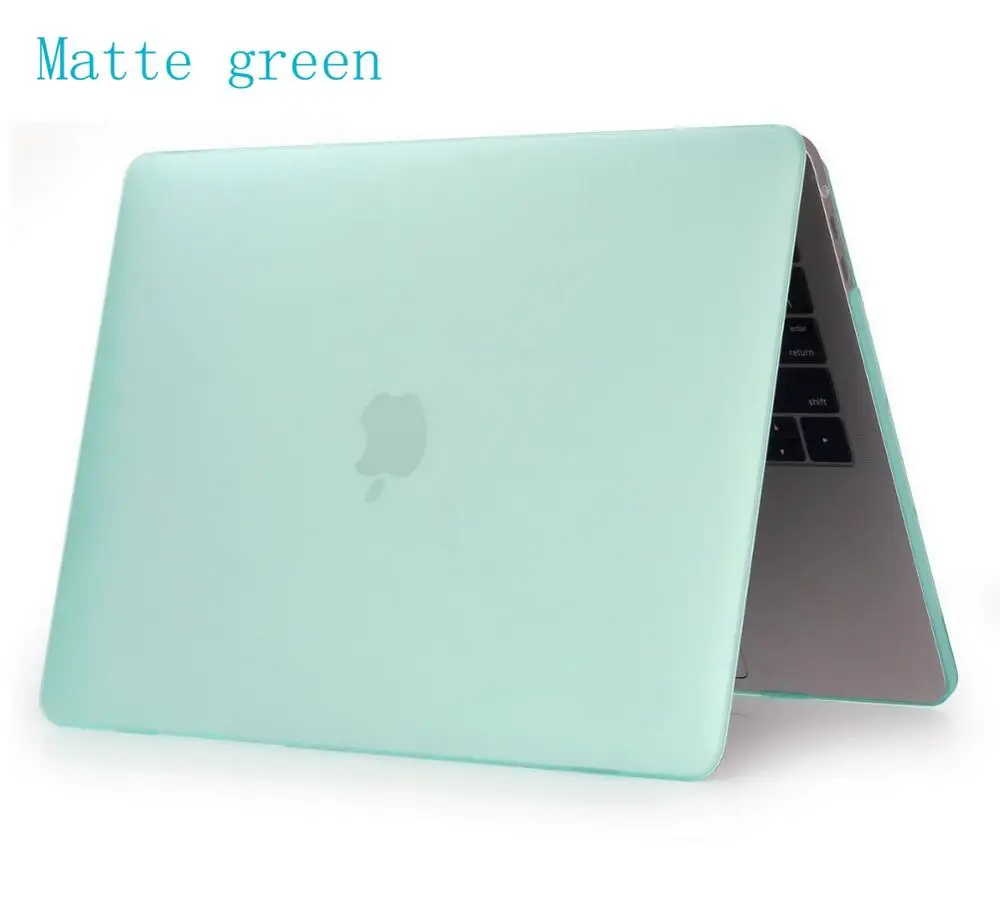 Кристальный \ матовый чехол для Apple Macbook Air Pro retina 11 12 13 15 дюймов, чехол для pro 13 A2159 A1708 New Air13 A1932+ подарок - Цвет: Matte green