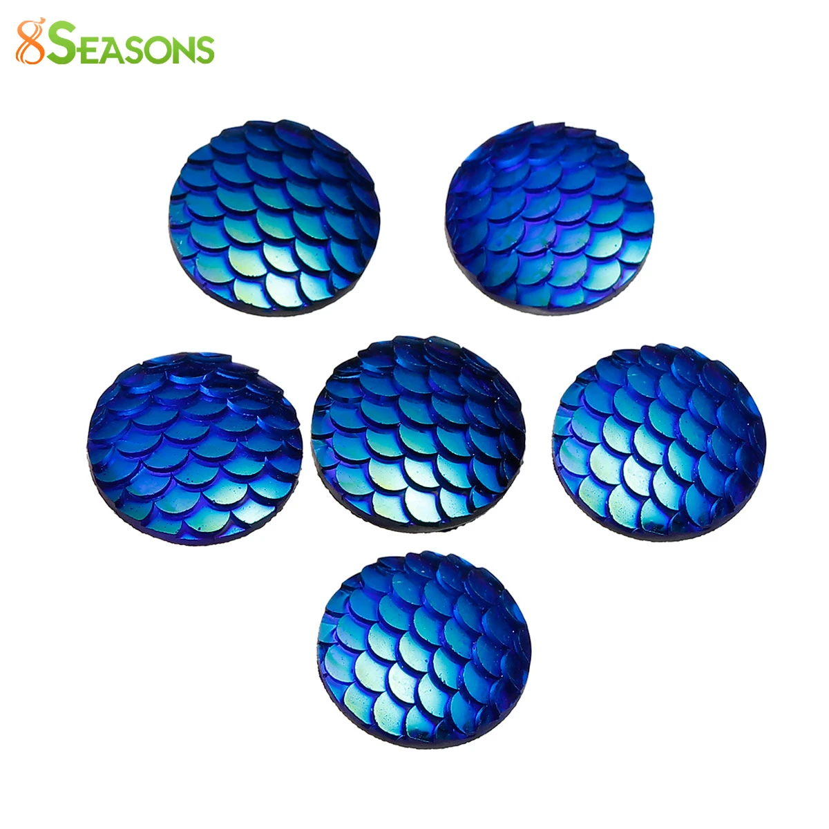 8 сезонов Русалка из смолы рыбы/Dragon Scale купольное уплотнение кабошон Круглый