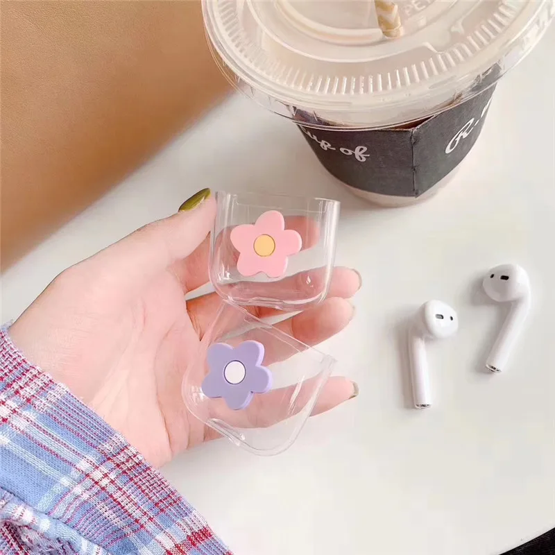 Прекрасные свежие цветы для apple Airpods чехол прозрачный ПК Жесткий Чехол зарядный 1/2