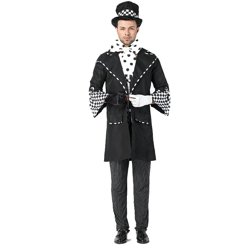 Men Magician Uniform Cosplays Halloween Circus Clown Costumes Purim Carnival parade Stage play Masquerade Nightclub Party dress |