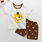 Костюм для мальчиков Детская летняя одежда для девочек комплект одежды для девочек с героями мультфильмов, футболка + штаны, хлопковая Детская одежда Одежда для мальчиков