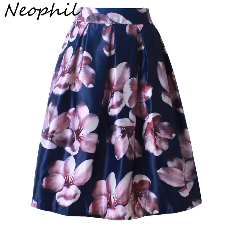 Женская плиссированная короткая юбка Neophil черно белая бальная средней длины с