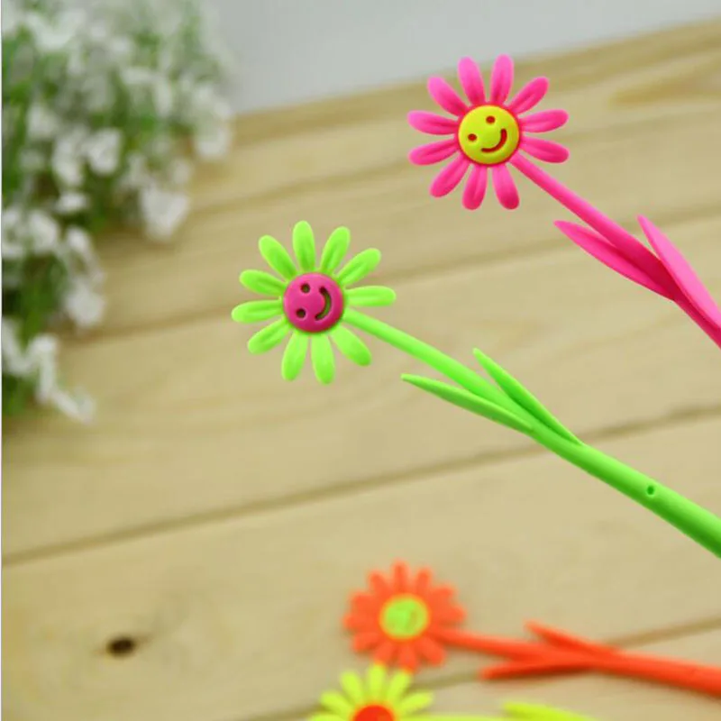 

60pcs/lot Creative candy color smile flower Ballpoint pen Cute Ball point pen Roll gift pens Office & School Supplies G018