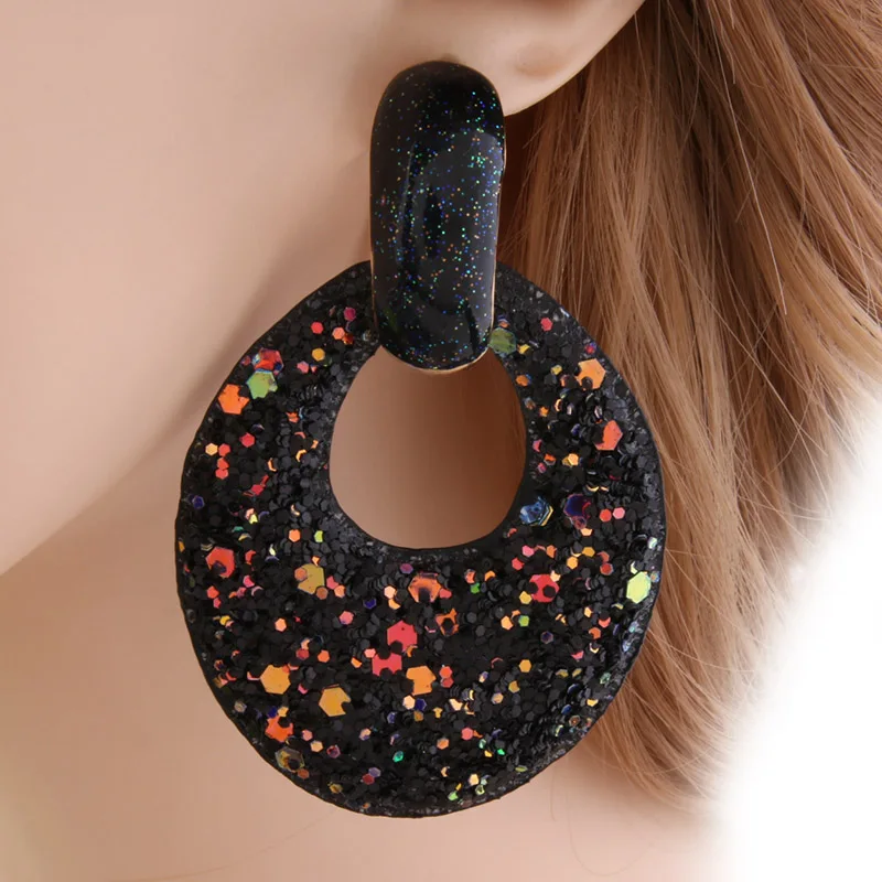 Женские кожаные серьги NeeFu WoFu большая длинная водяная капля из сплава большие с