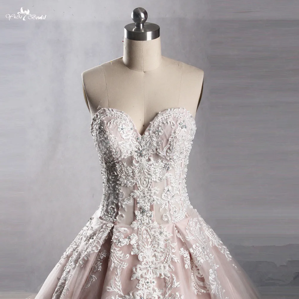LZ232 реальные фотографии yiaibridal голые Розовый Милая свадебное платье 2018 Роскошные