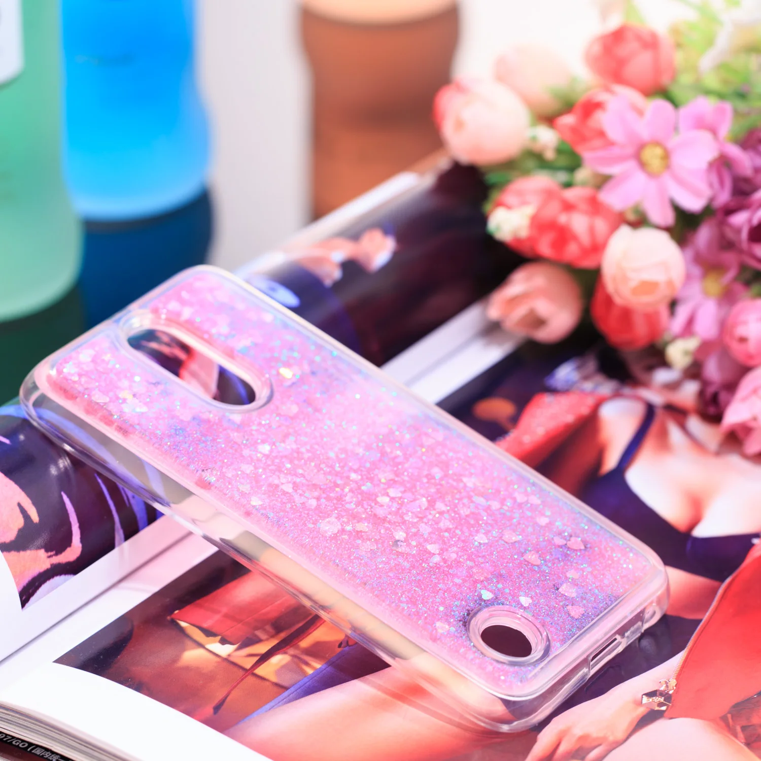 Роскошный блестящий чехол для LG K10 2017 Мягкий силиконовый с кристаллами блестки