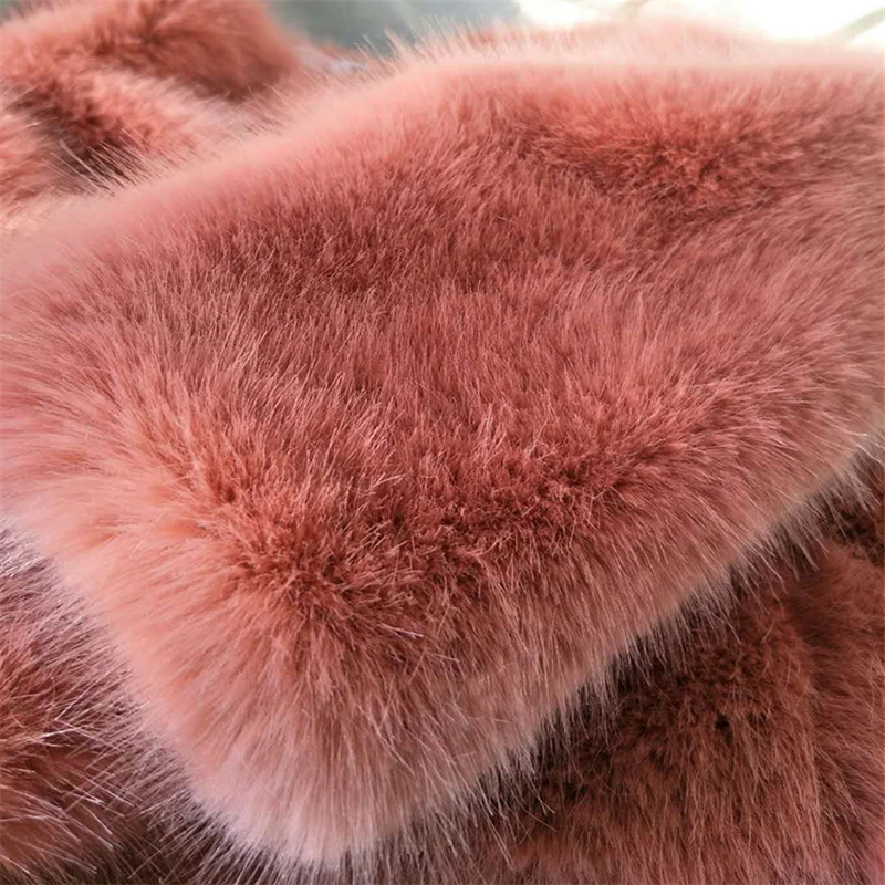 

Pink Faux Fur Coat Women 2019 Autumn Winter Korean Style Fashion Outerwear Elegant Pure Casual Faux Fur Women's Jacket A3919