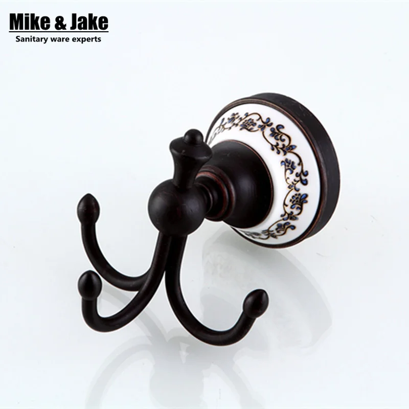 Черный Античный крючок для одежды латунные черные бронзовые Крючки халата