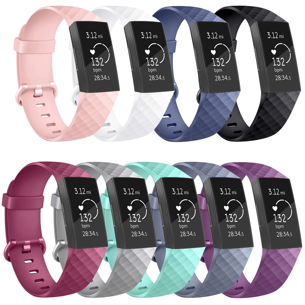Мягкий силиконовый сменный t образный ремешок для Fitbit Charge 3 SE с металлической