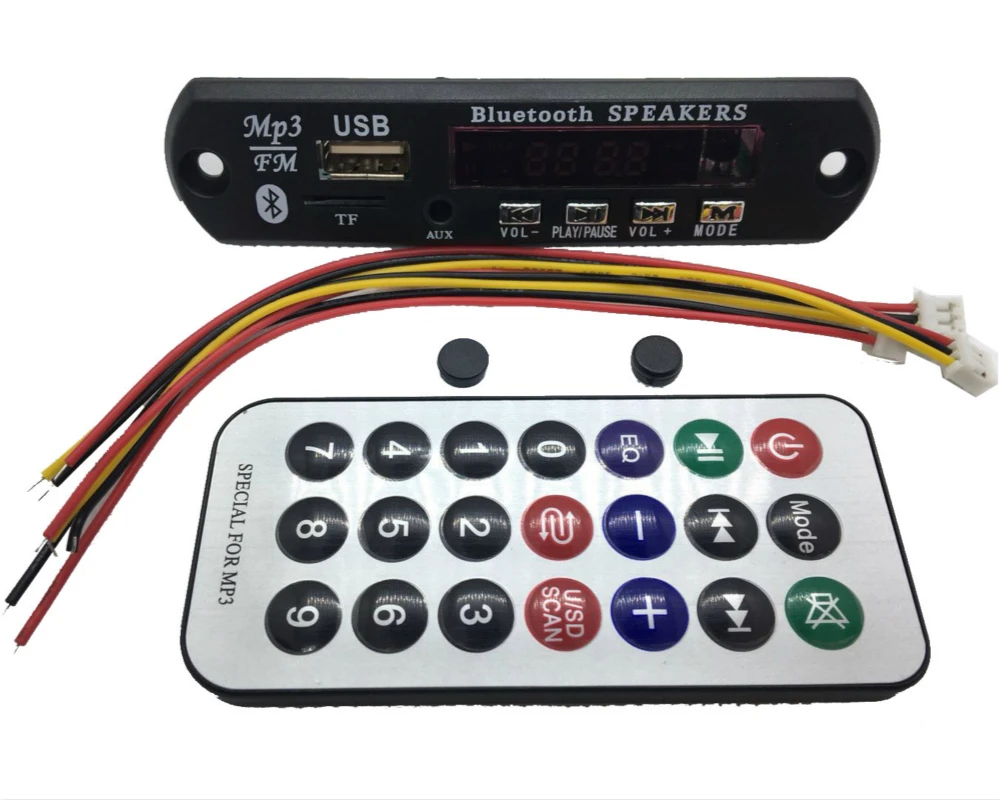 Беспроводной Bluetooth 12V MP3 WMA декодер плата аудио модуль USB TF радио для автомобильных