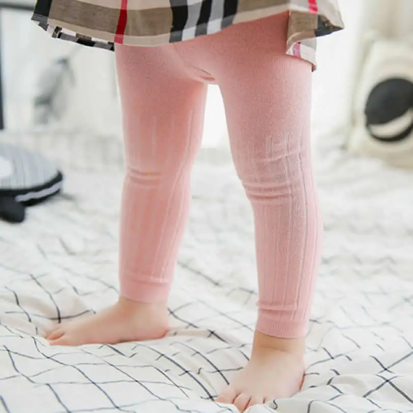 Детские колготки для девочек облегающие корейские хлопковые однотонные малышей