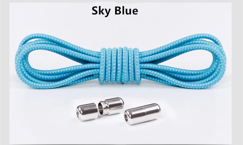 Sky Blue 100 см цветные эластичные шнурки для обуви, удобная пряжка, цветные эластичные силиконовые шнурки без завязок, шнурки для обуви, шнурки для кроссовок - Цвет: Sky Blue
