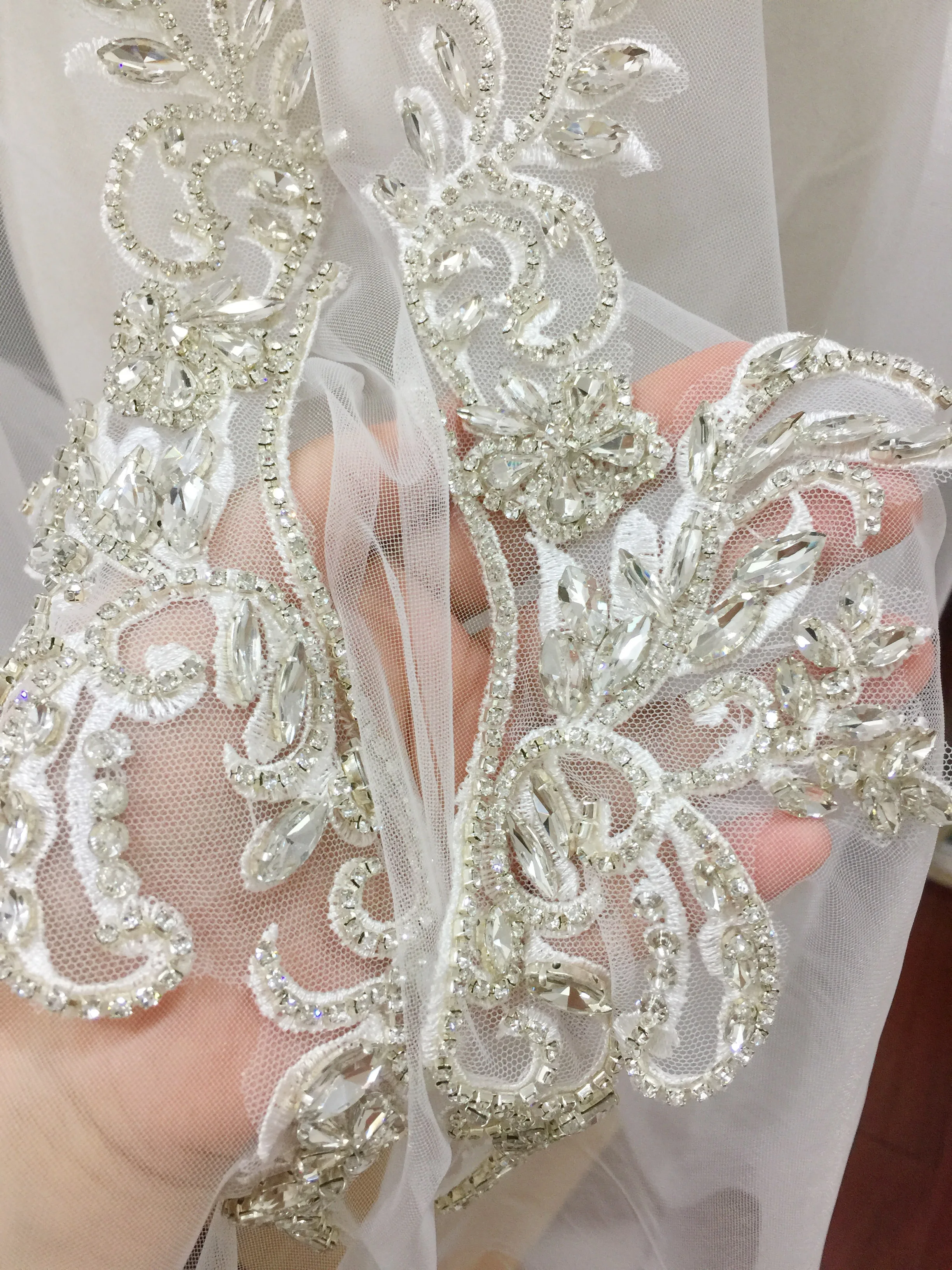1 пара 2 шт. изысканные прозрачные 3D Стразы из бисера кружевные свадебные