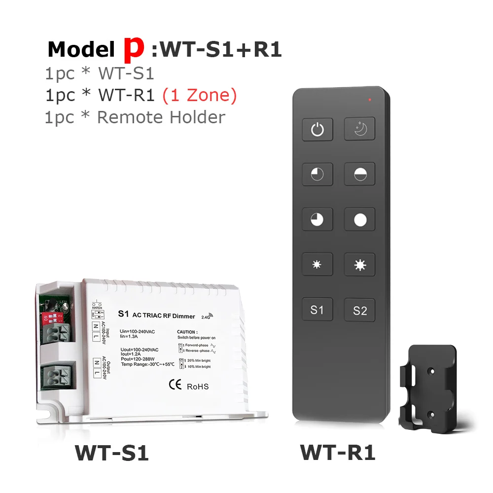 Model P Triac светодиодный диммер 220 В с закругленным краем и затемнением RF 2,4G беспроводной пульт дистанционного управления Smart Wifi AC 230 в 110 В светодиодный светильник переключатель-регулятор яркости лампы - Цвет: Model P