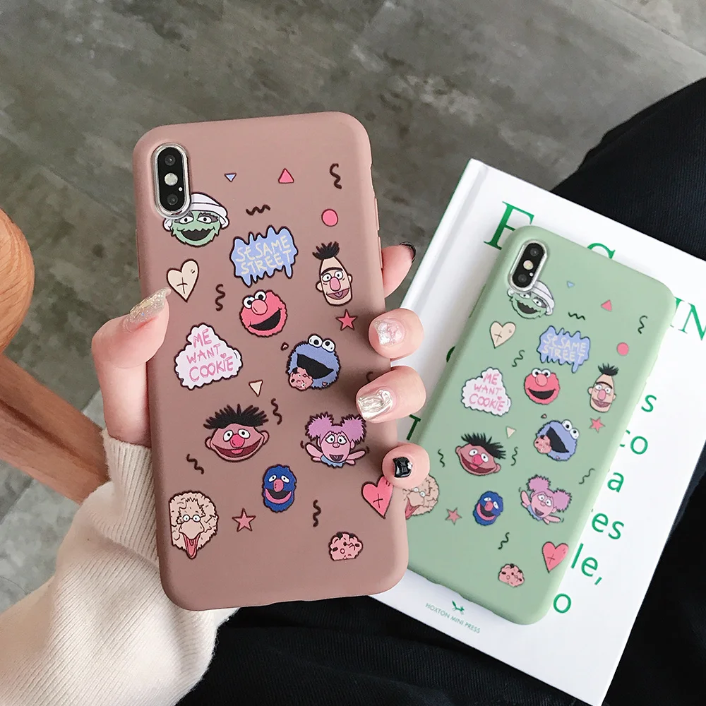 Для iPhone XS MAX XR чехол X граффити Улица Сезам шаблон для 8 7 Plus 6 6s плотные мягкие ТПУ