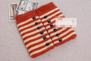 Orange Модные женские шерстяные вязаные перчатки пушистые наручные руки теплые без пальцев зимние перчатки - Цвет: Orange