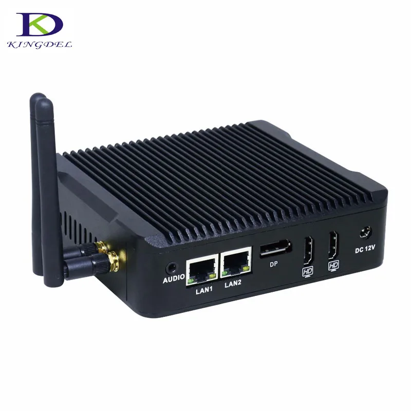 with 2*HDMI 1*DP three display Quad Core Celeron N3160 Fanless Mini PC PFsense As Router Firewall Server Computer Dual LAN NICS