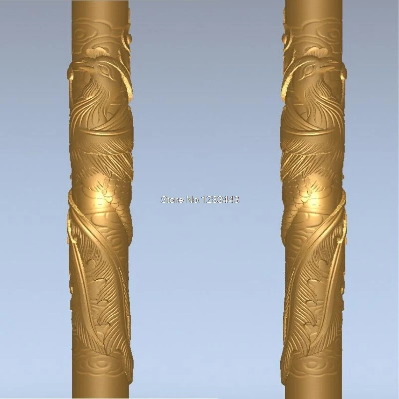 

2 шт./компл. балясины pillars_phoenix 3d модель STL рельеф для ЧПУ формат STL лестничная колонна 3d модель для ЧПУ stl рельеф
