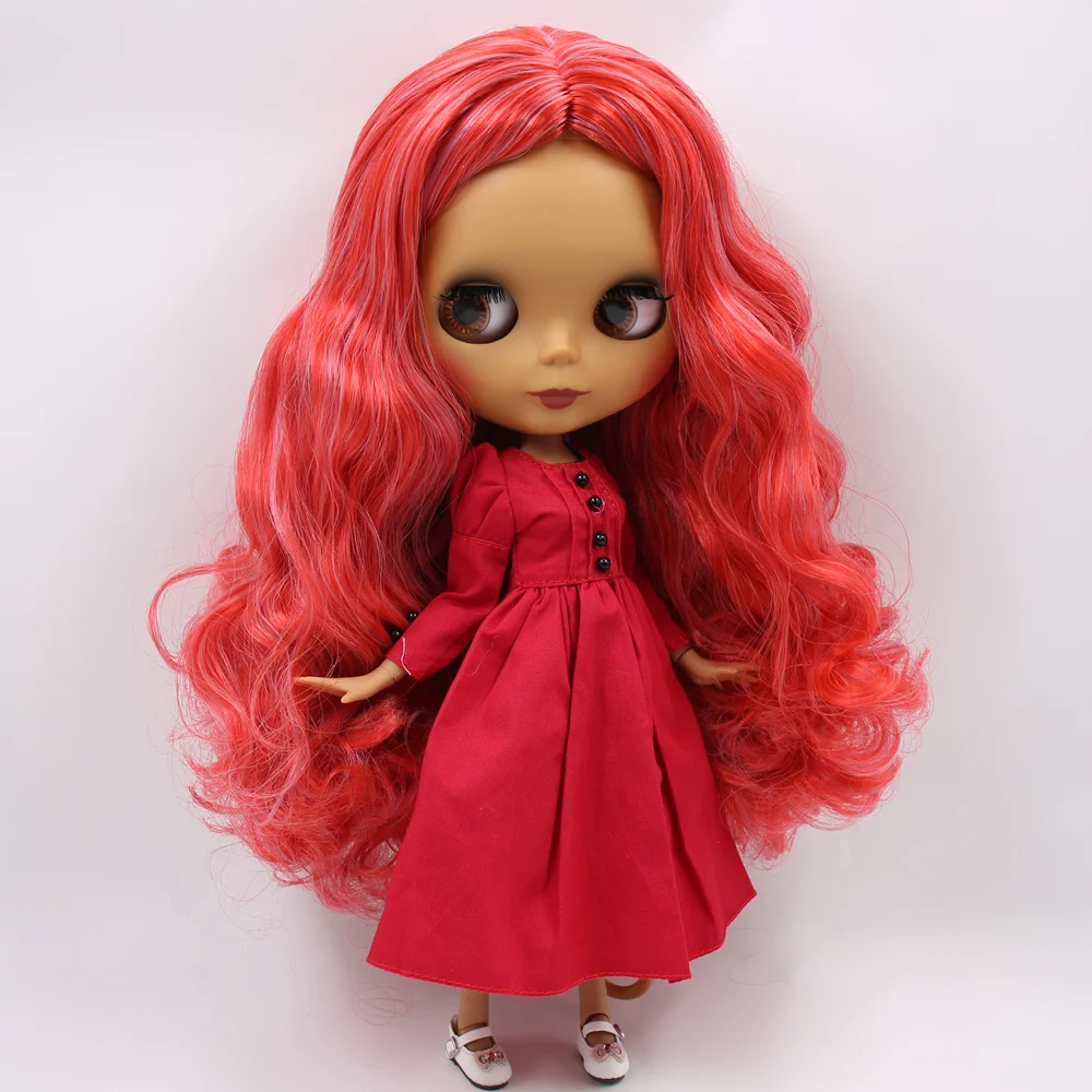 ICY Nude Blyth изготовленная на заказ кукла No. BL1063/1061 красные смешанные волосы 1/6 bjd, pullip, licca, jerryberry