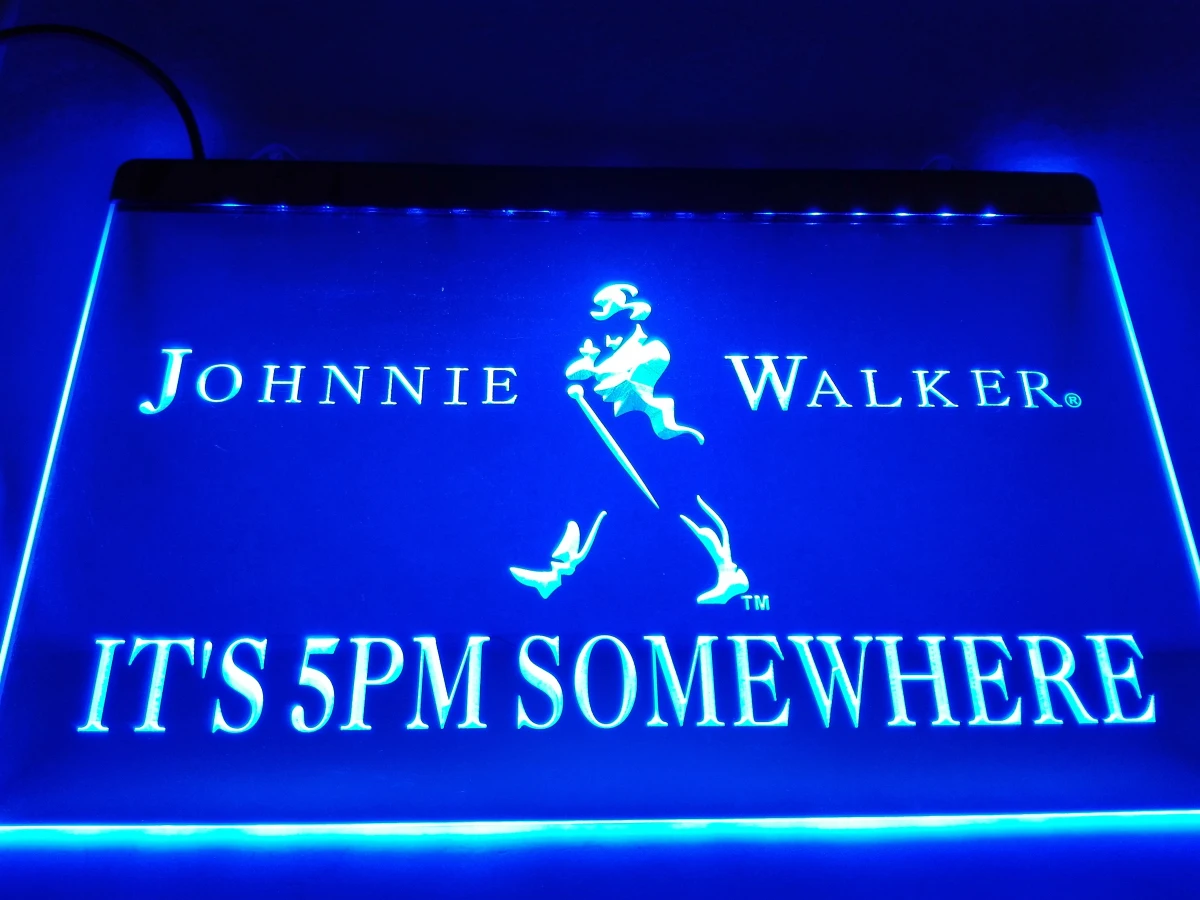 LA440 It's 5 неоновая вывеска Johnnie Walker для домашнего декора|Таблички и знаки| |