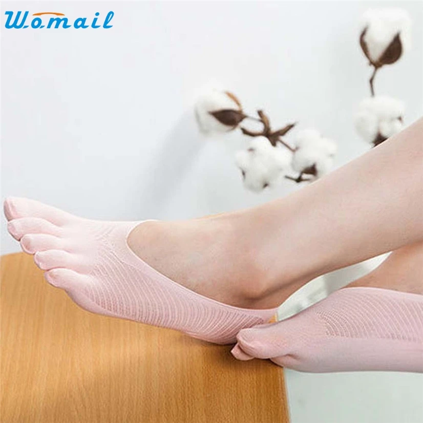 WOMAIL delicate Fashion New Women Casual Five Toe Sock Slippers Invisibility For Solid Color Socks Finger W20 fed30 | Женская одежда