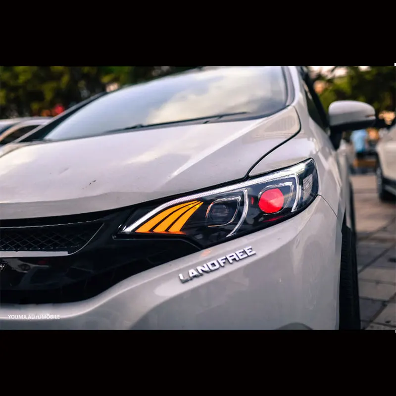 Бесплатная доставка для Honda Fit светодиодные фары ангельские глазки от 2014 до 2016