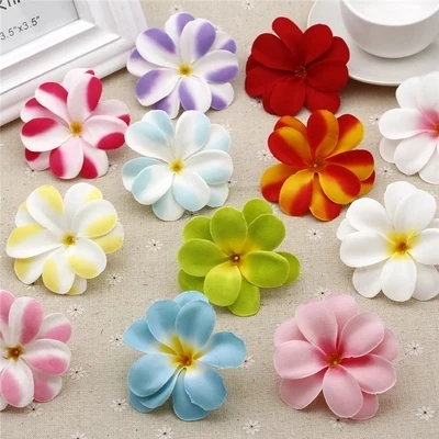 

7CM artificial flowers head Plumeria Frangipani Egg Flowers DIY Wedding Decoration Party Supplies Wreath 5pcs/bag